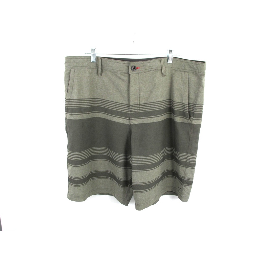 O'Neill Hybrid Board Shorts Mens 40 Gray Striped Stretch Beach Outdoor Shorts